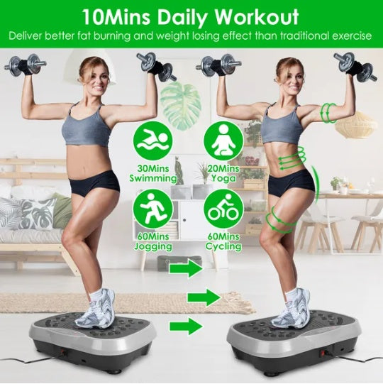 High Frequency Vibration Plate Exercise Machine With Resistant Bands & Remote Control Weight Loss & Fat Burning