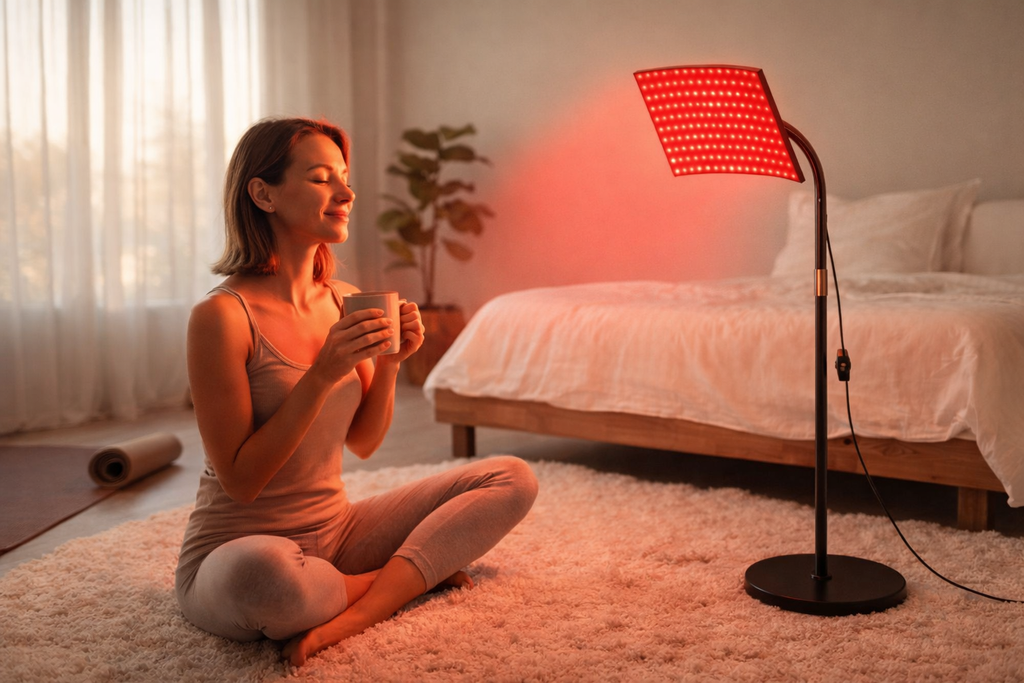 Rotatable Floor-Standing Red Light Therapy Panel for Wellness and Beauty