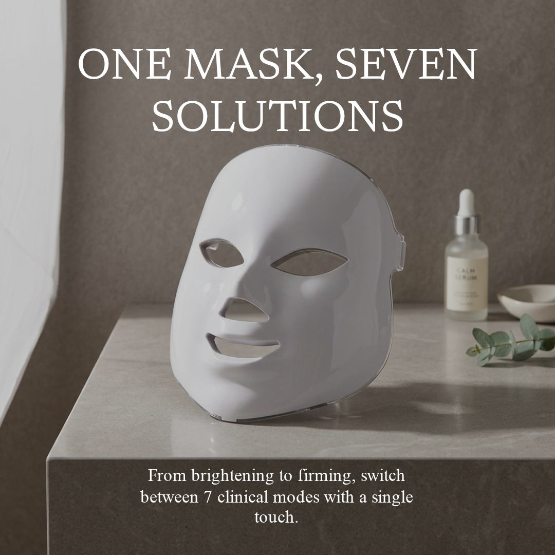 7-Colour LED Light Therapy Face Mask | Anti-Aging, Acne & Skin Rejuvenation | Professional Photon Treatment | Spa-Grade Beauty Device