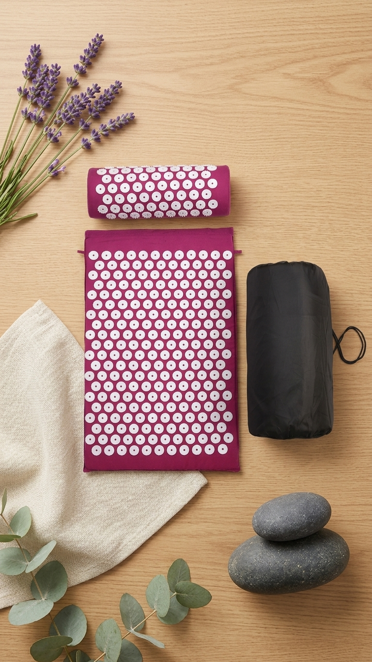Acupressure Mat and Pillow for Intense Toxin Removal and Body Therapy